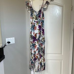 Tropical prints summer maxi dress